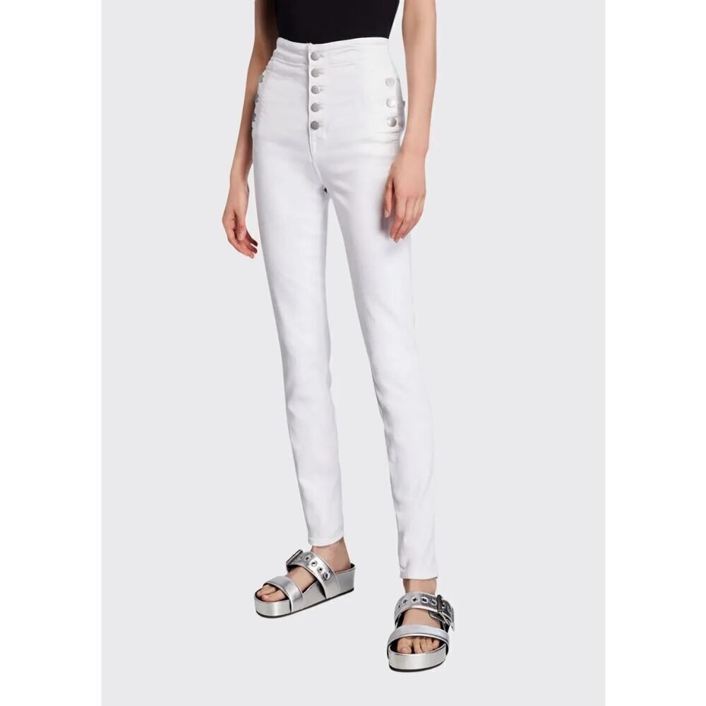 J Brand Natasha Sky-High Super Skinny Jeans Blanc White - Size: 26